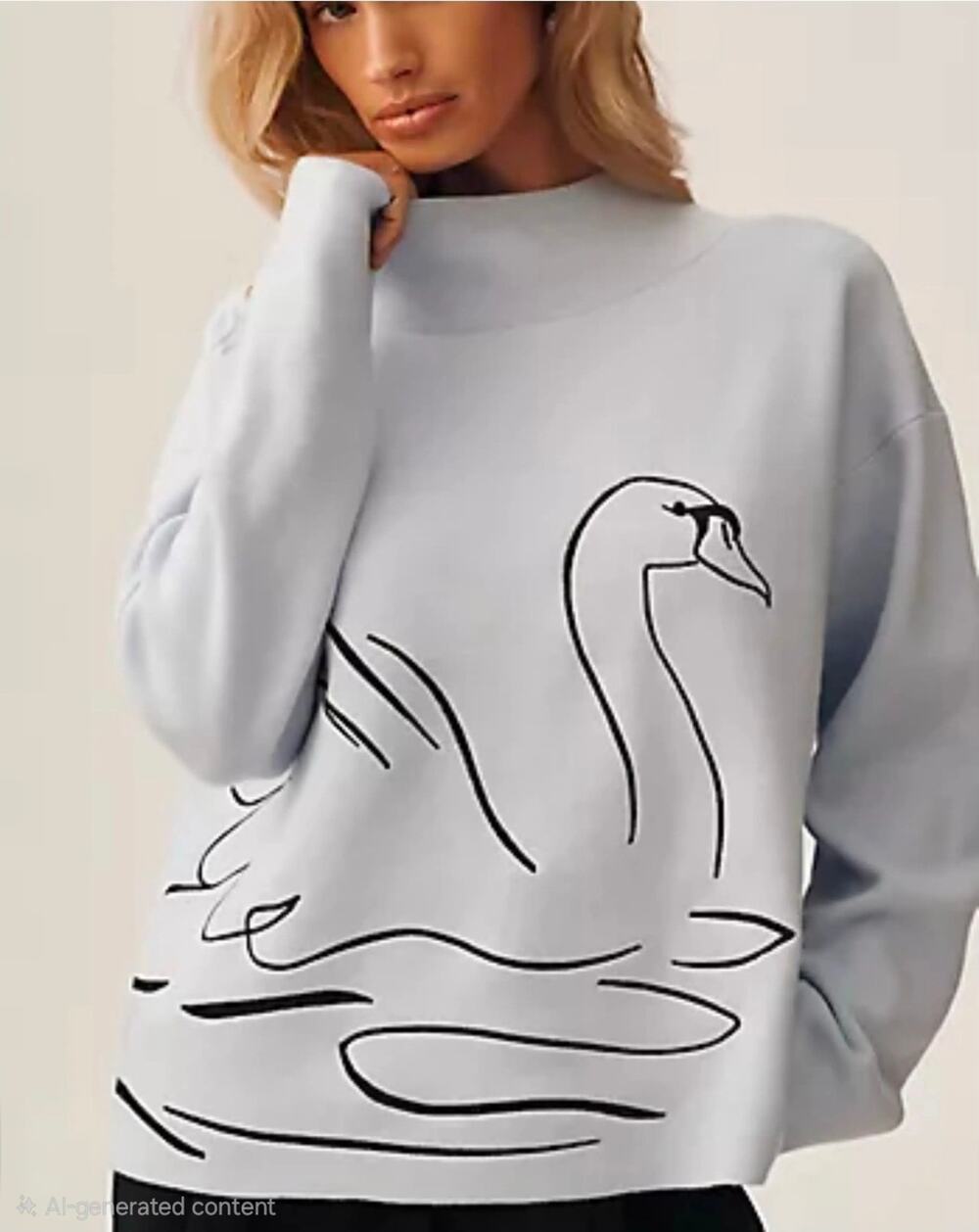 Maeve Carys Mock-Neck Swan Sweater. Size L. Retails $98